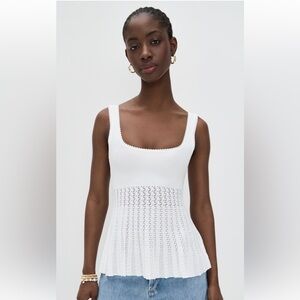 STAUD White Knit Tank Top